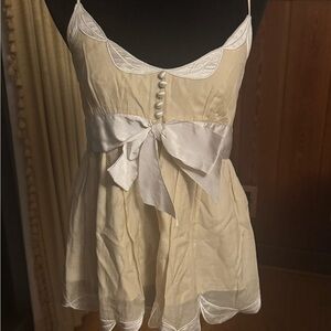 Elegant Cream Satin Bow top